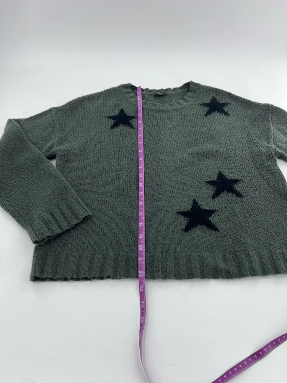 Rails Perci Green Sweater Olive Black Stars Merino Wool‎ Cozy Relaxed